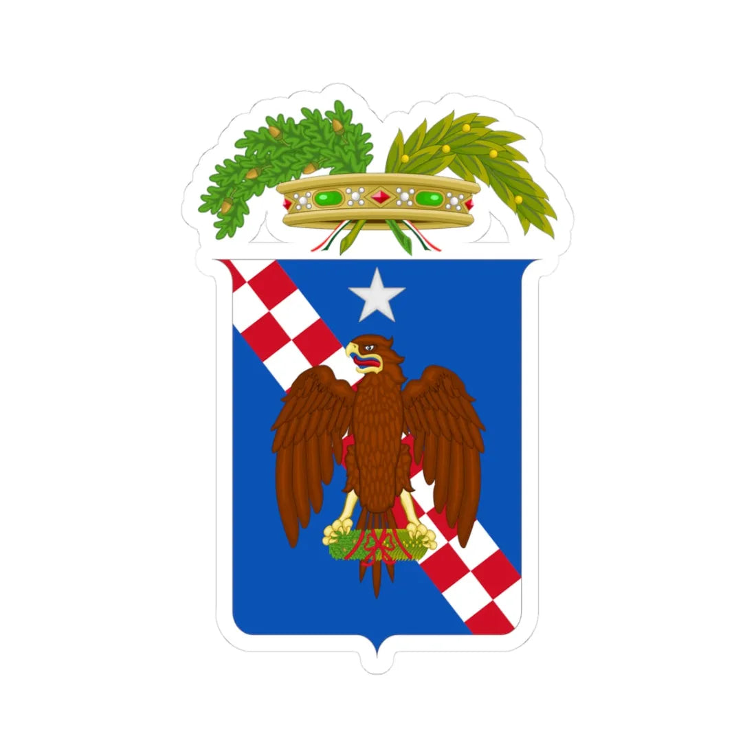 Libero consorzio comunale di Ragusa-Stemma (Italy) (Coat of Arms) STICKER Vinyl Kiss-Cut Decal 3 Inch White - The Sticker Space