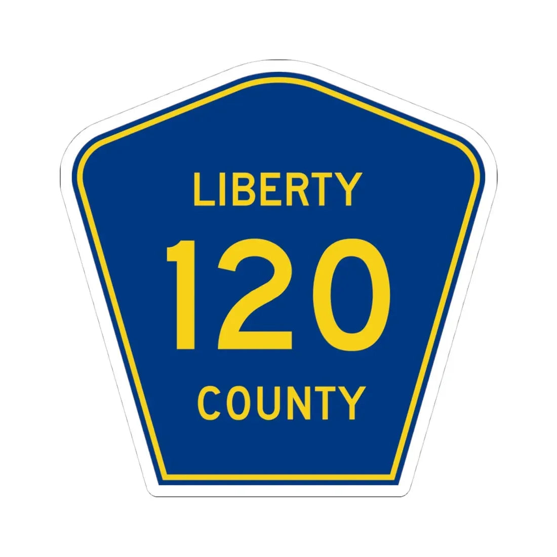 Liberty County 120 (Florida) (Road Sign) STICKER Vinyl Kiss-Cut Decal 4 Inch White - The Sticker Space