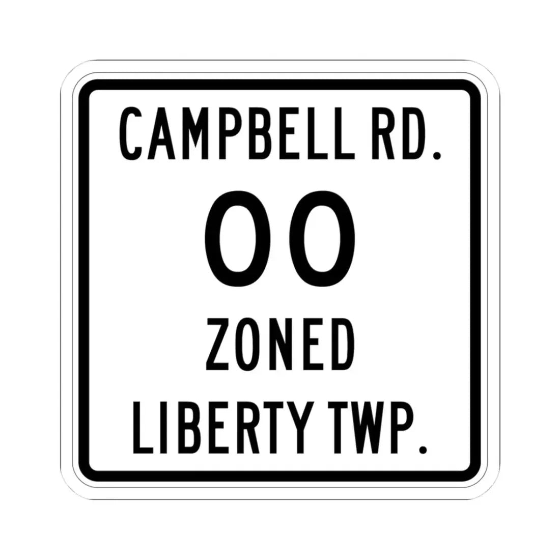Liberty Township Knox County Ohio route shield template (Ohio) (Road Sign) STICKER Vinyl Kiss-Cut Decal 3 Inch White - The Sticker Space