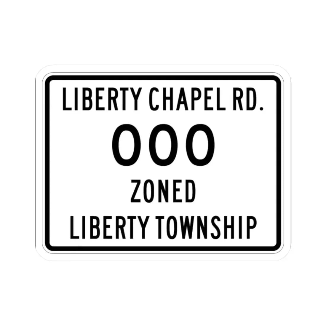Liberty Township Knox County Ohio route shield template wide (Ohio) (Road Sign) STICKER Vinyl Kiss-Cut Decal 2 Inch White - The Sticker Space