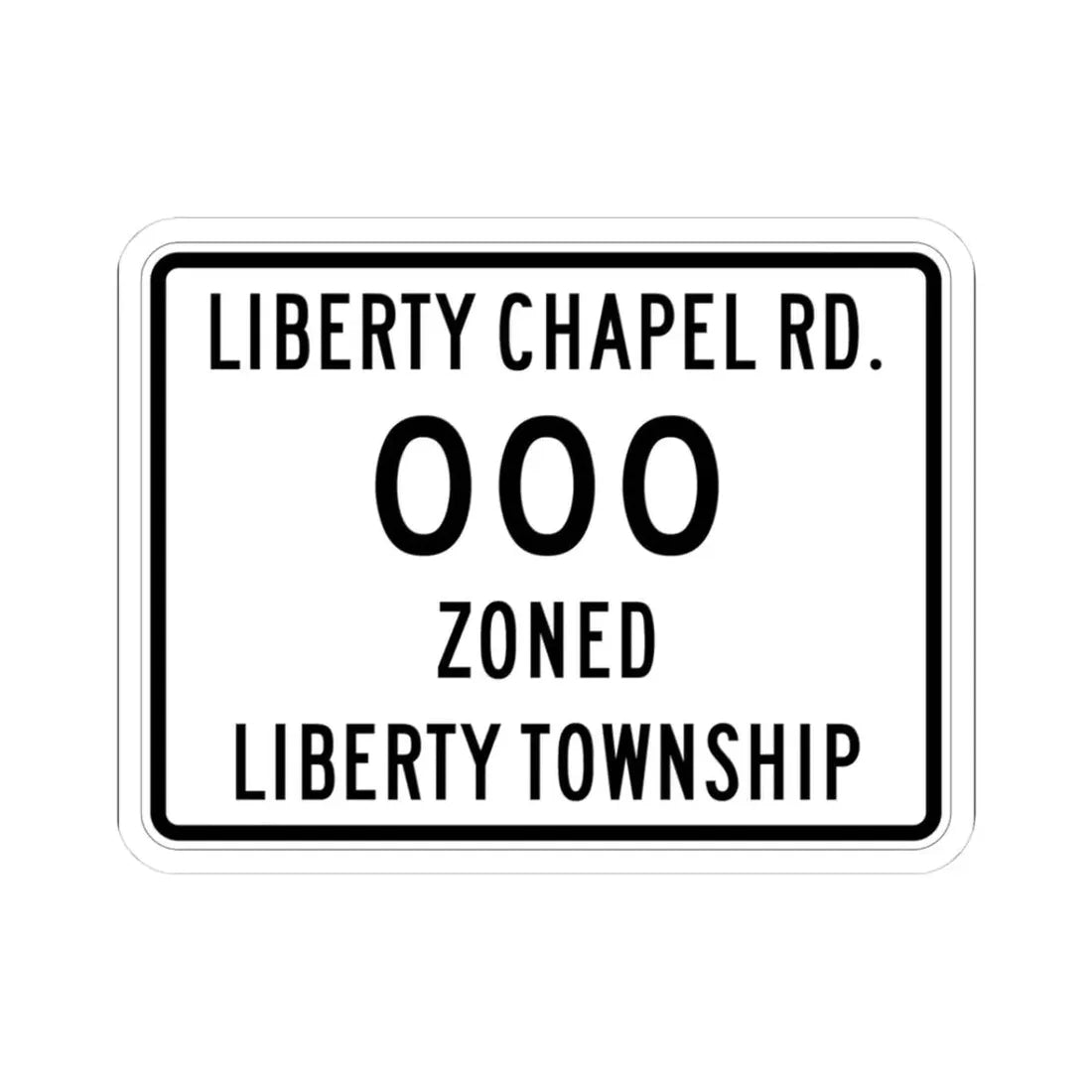 Liberty Township Knox County Ohio route shield template wide (Ohio) (Road Sign) STICKER Vinyl Kiss-Cut Decal 3 Inch White - The Sticker Space