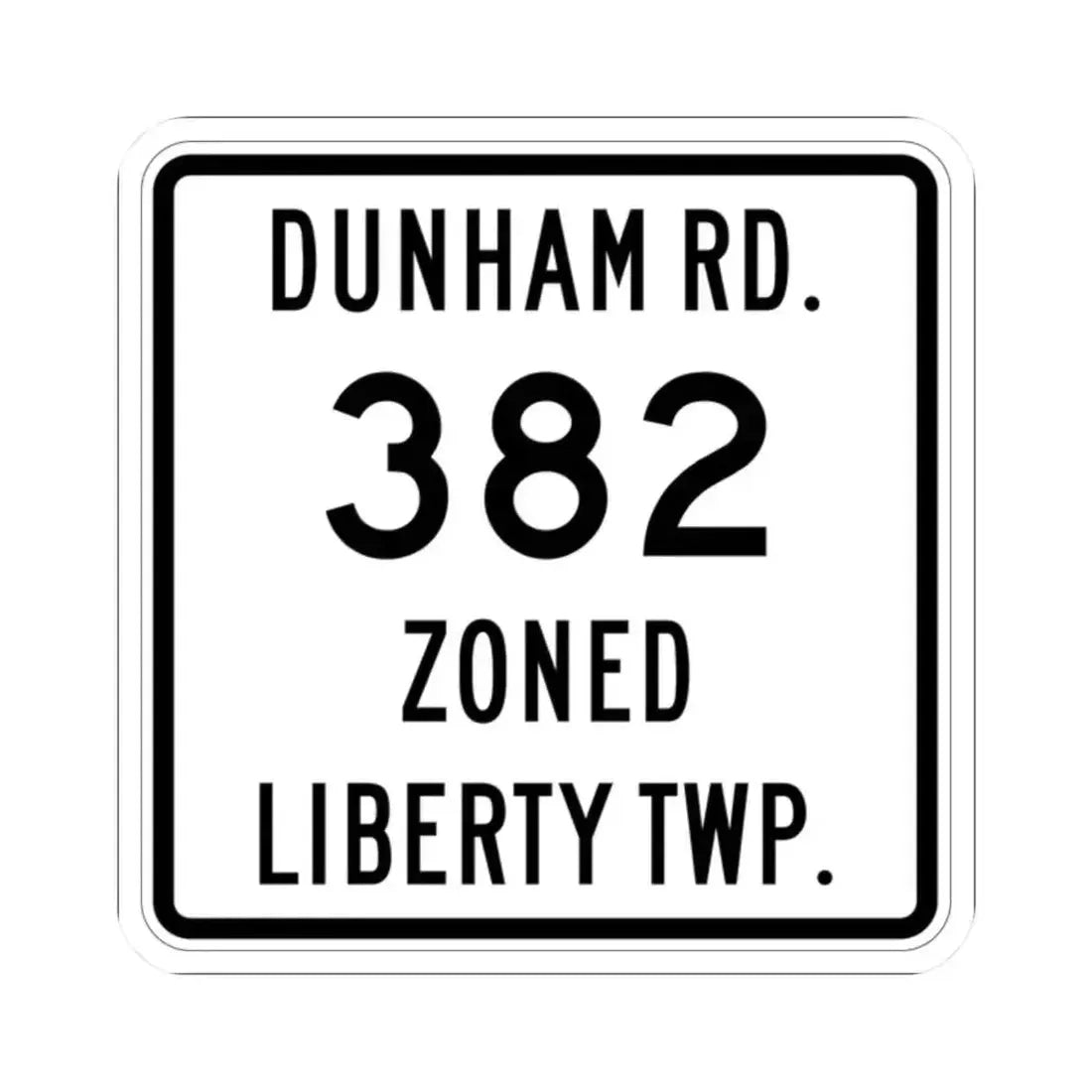 Liberty Township Route 382 Knox County Ohio (Ohio) (Road Sign) STICKER Vinyl Kiss-Cut Decal 2 Inch White - The Sticker Space