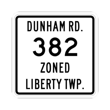 Liberty Township Route 382 Knox County Ohio (Ohio) (Road Sign) STICKER Vinyl Kiss-Cut Decal 2 Inch White - The Sticker Space