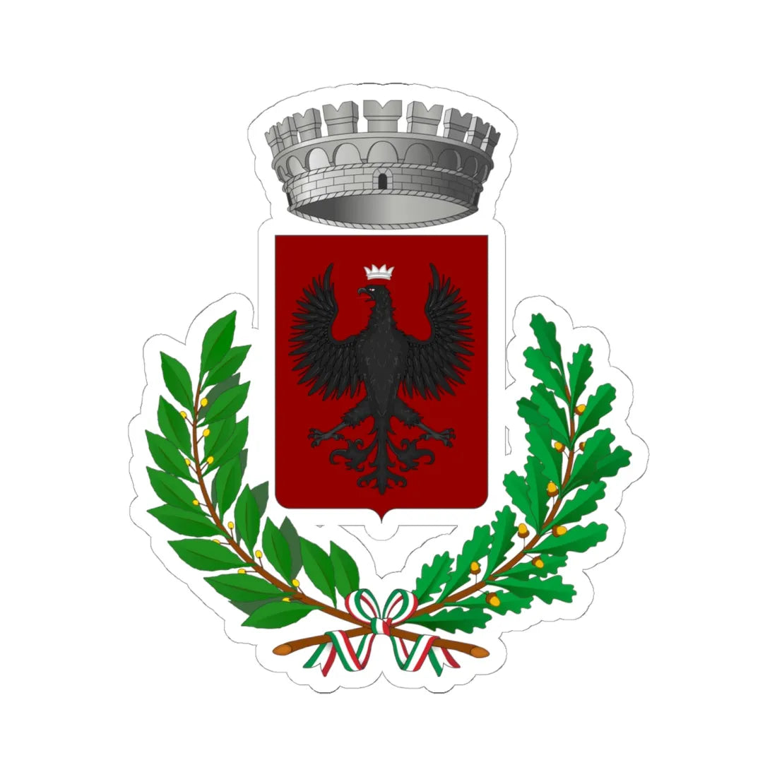 Librizzi ME-Stemma (Italy) (Coat of Arms) STICKER Vinyl Kiss-Cut Decal 6 Inch White - The Sticker Space