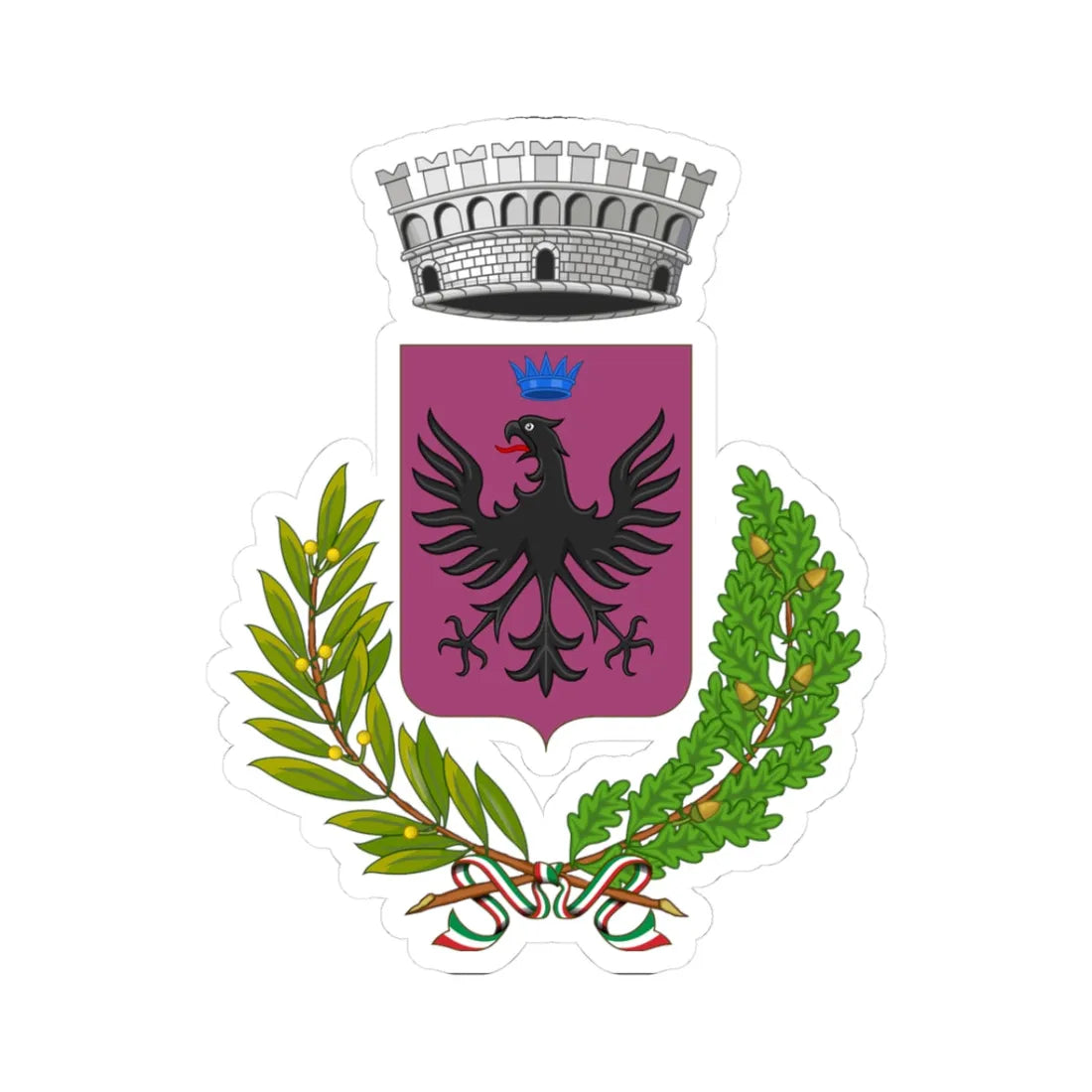 Librizzi-Stemma (Italy) (Coat of Arms) STICKER Vinyl Kiss-Cut Decal 3 Inch White - The Sticker Space