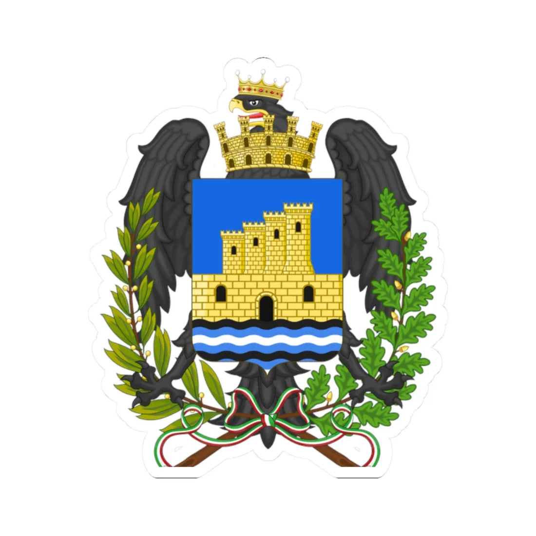 Licata-Stemma (Italy) (Coat of Arms) STICKER Vinyl Kiss-Cut Decal 2 Inch White - The Sticker Space