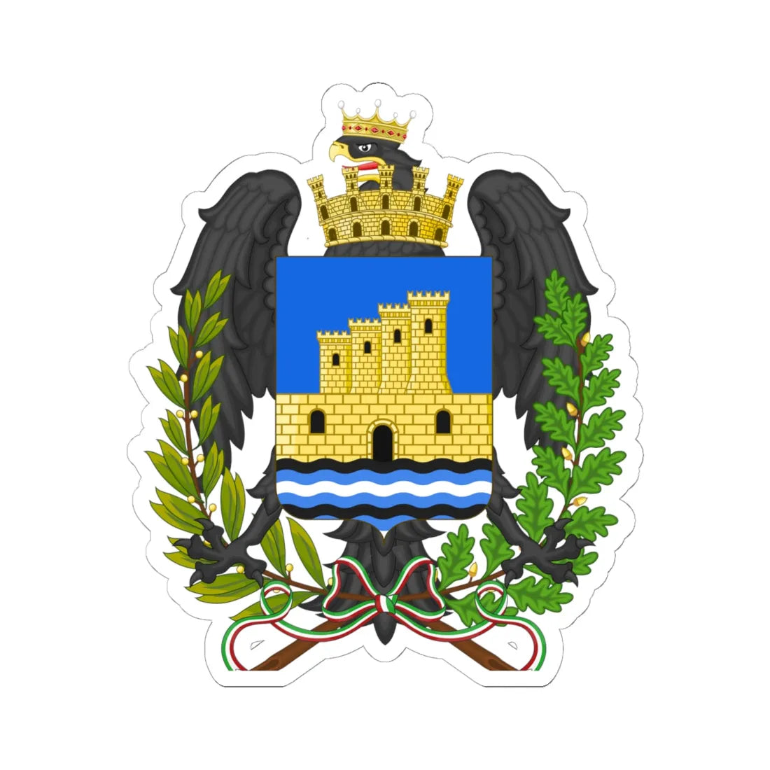 Licata-Stemma (Italy) (Coat of Arms) STICKER Vinyl Kiss-Cut Decal 6 Inch White - The Sticker Space