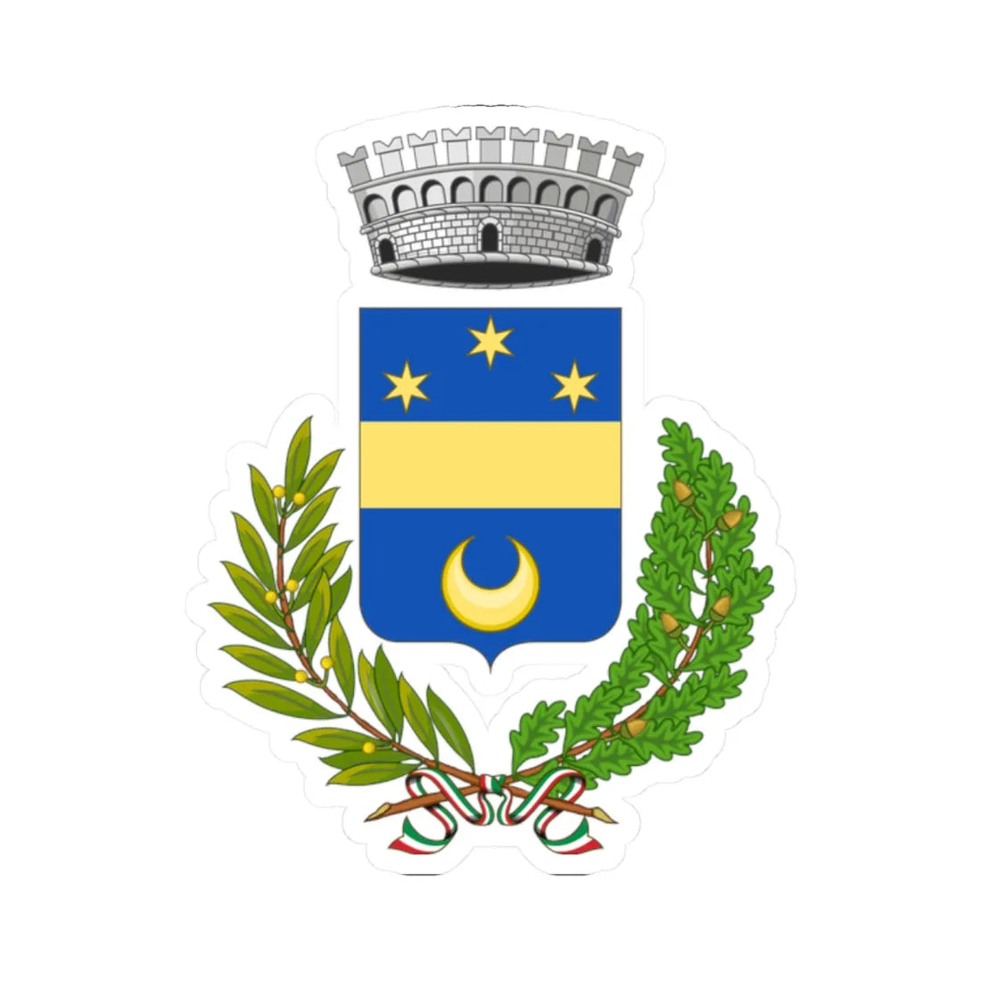 Licciana Nardi-Stemma (Italy) (Coat of Arms) STICKER Vinyl Kiss-Cut Decal 2 Inch White - The Sticker Space