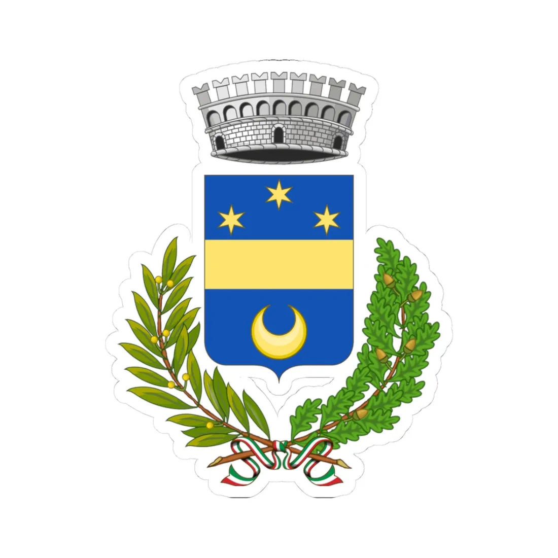 Licciana Nardi-Stemma (Italy) (Coat of Arms) STICKER Vinyl Kiss-Cut Decal 3 Inch White - The Sticker Space