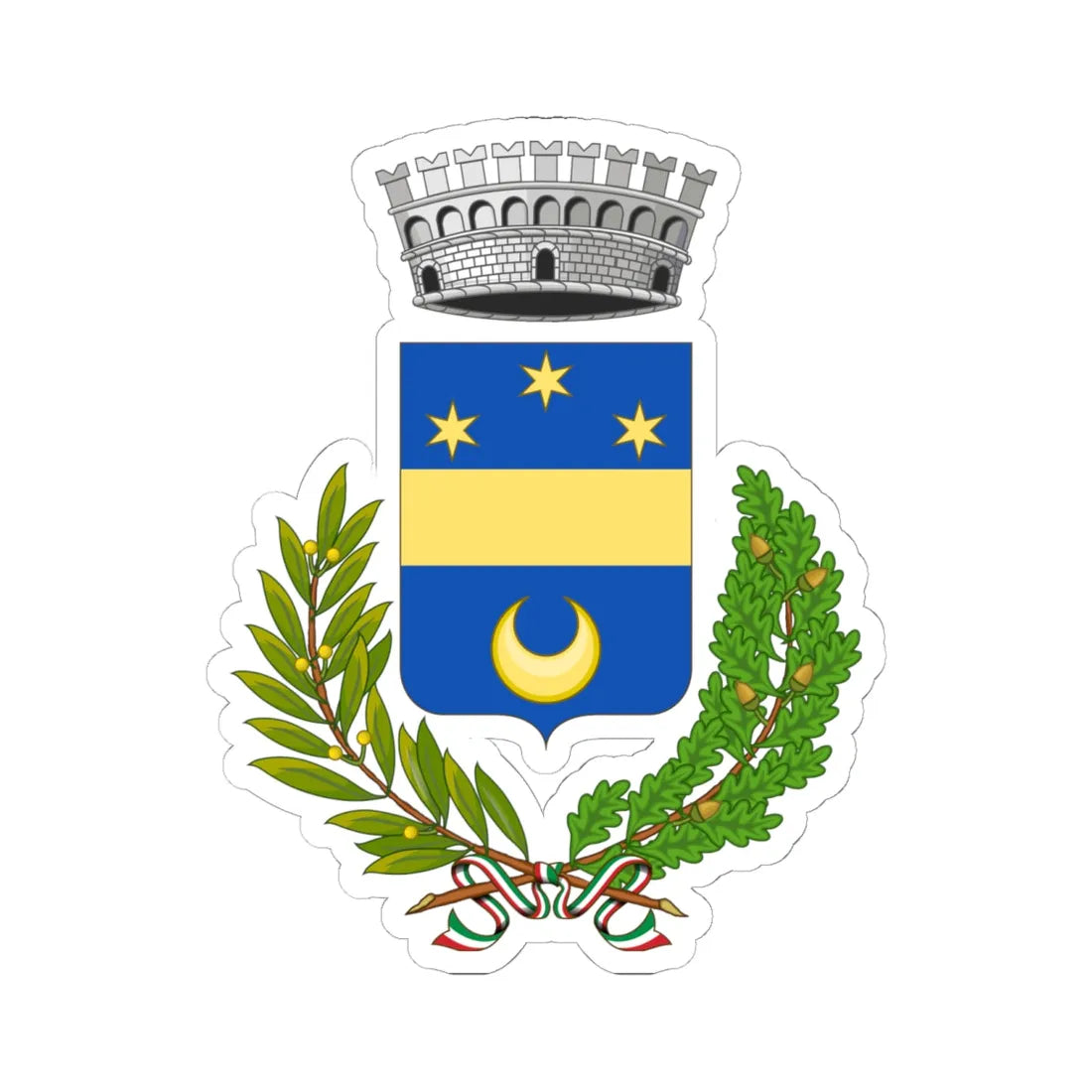 Licciana Nardi-Stemma (Italy) (Coat of Arms) STICKER Vinyl Kiss-Cut Decal 6 Inch White - The Sticker Space