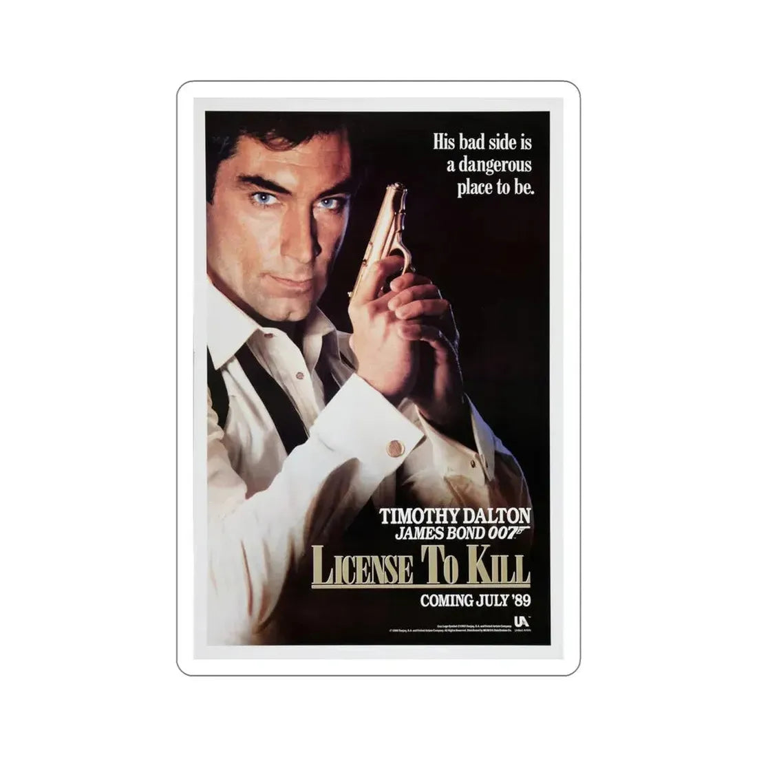Licence to Kill 1989 Movie Poster STICKER Vinyl Die-Cut Decal 5 Inch - The Sticker Space