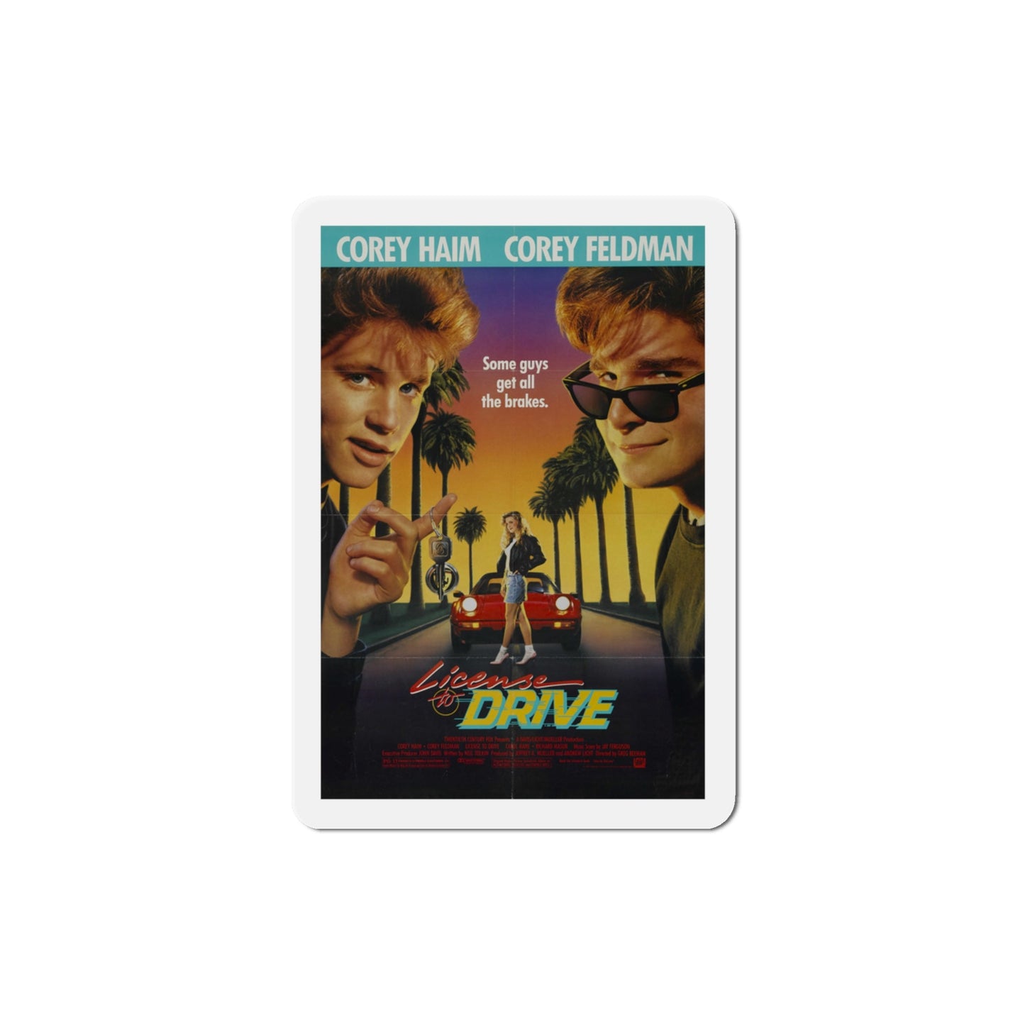 License to Drive 1988 Movie Poster Die-Cut Magnet-3" x 3"-The Sticker Space