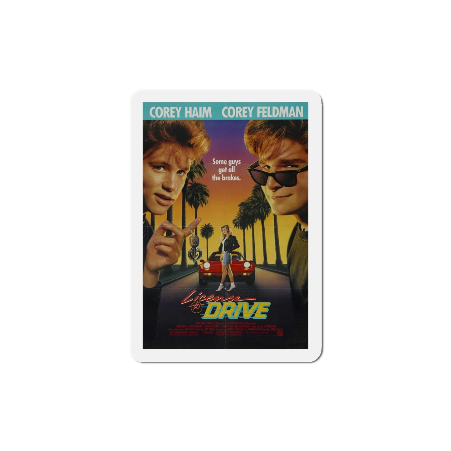 License to Drive 1988 Movie Poster Die-Cut Magnet-4" x 4"-The Sticker Space