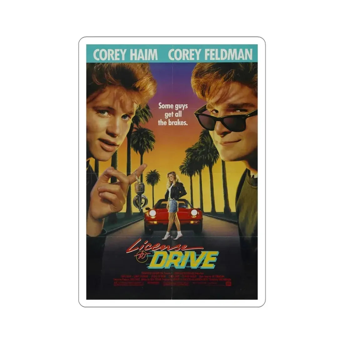 License to Drive 1988 Movie Poster STICKER Vinyl Die-Cut Decal 5 Inch - The Sticker Space