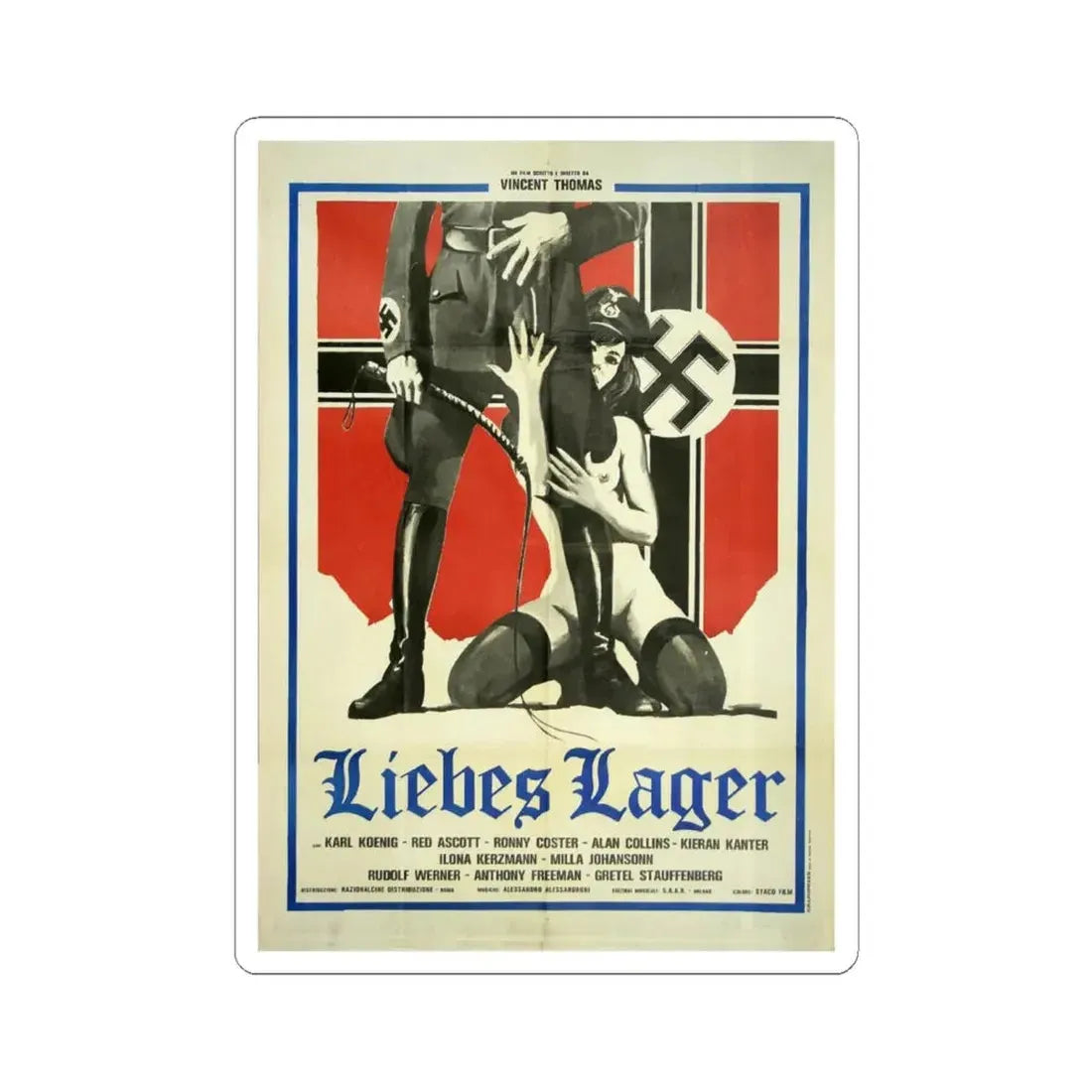 LIEBES LAGER 1976 Movie Poster - STICKER Vinyl Kiss-Cut Decal 6 Inch White - The Sticker Space