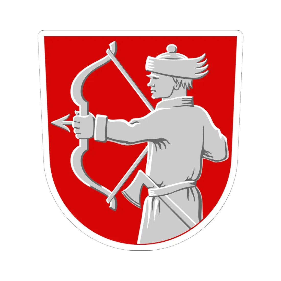 Lieksa.vaakuna (Finland) (Coat of Arms) STICKER Vinyl Kiss-Cut Decal 6 Inch White - The Sticker Space