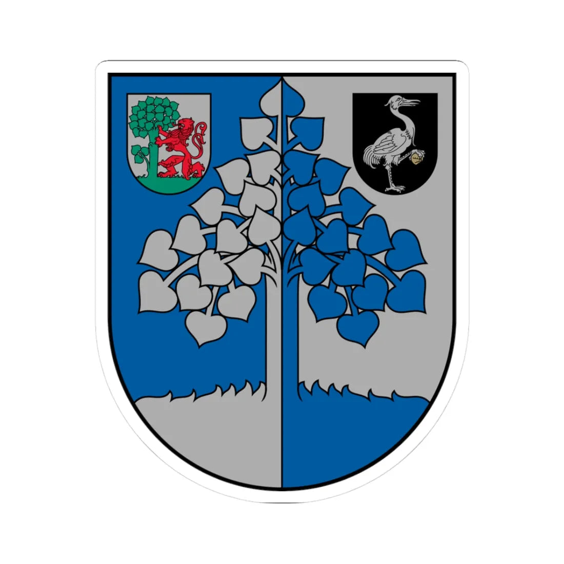Liepājas apriņķa ģerbonis (Latvia) (Coat of Arms) STICKER Vinyl Kiss-Cut Decal 3 Inch White - The Sticker Space