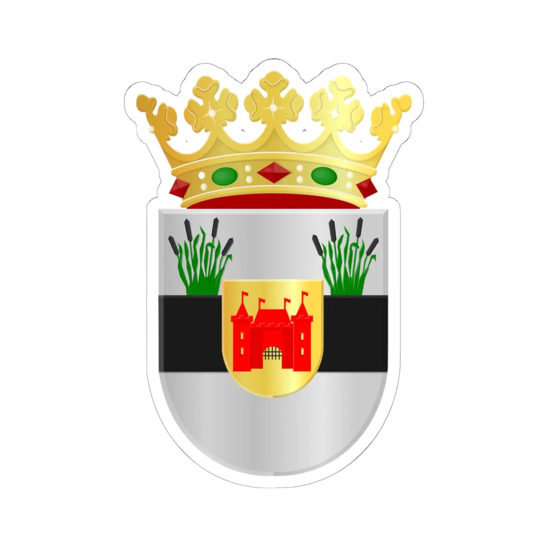 Liesveld wapen (Netherlands) (Coat of Arms) STICKER Vinyl Kiss-Cut Decal 6 Inch White - The Sticker Space