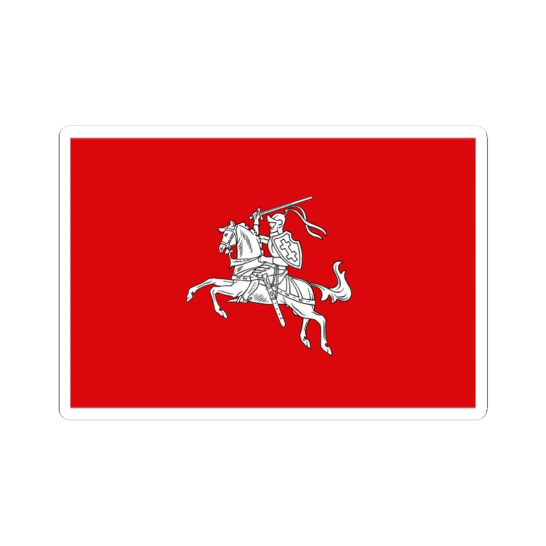 Lietuvos Respublikos Valst. veliava iki 1940 (Lithuania) (Coat of Arms) STICKER Vinyl Kiss-Cut Decal 2 Inch White - The Sticker Space