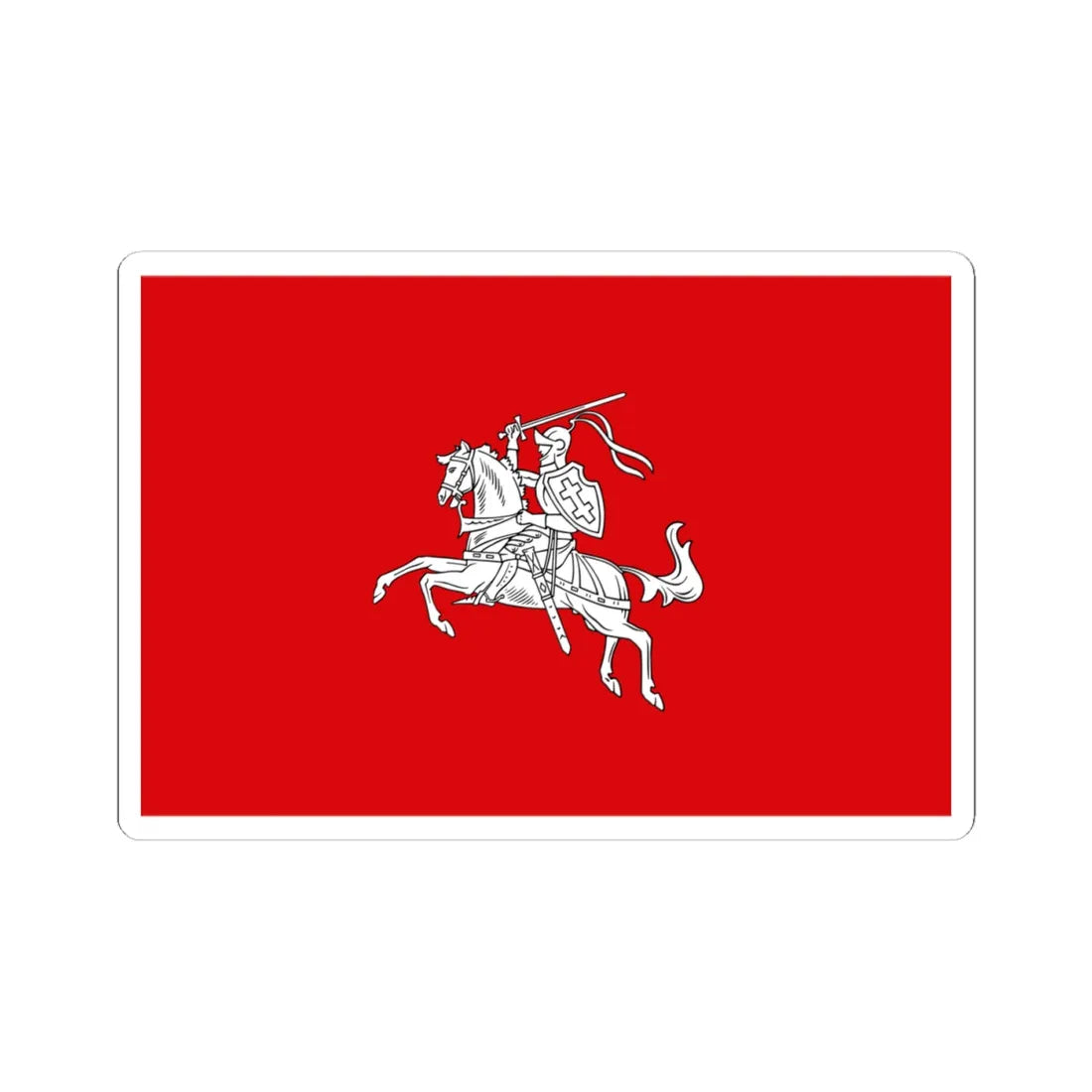 Lietuvos Respublikos Valst. veliava iki 1940 (Lithuania) (Coat of Arms) STICKER Vinyl Kiss-Cut Decal 4 Inch White - The Sticker Space