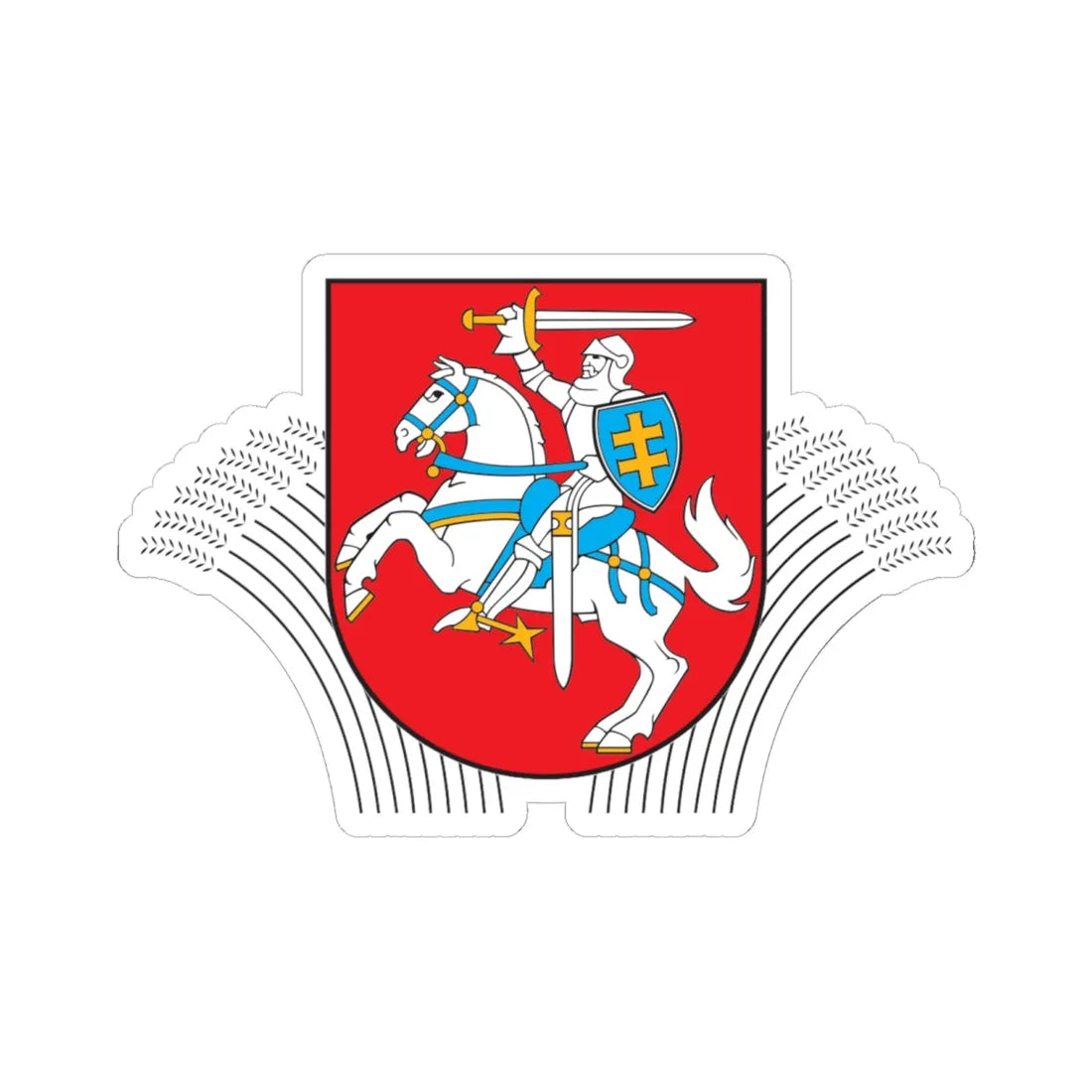Lietuvos ZUM logo 2 (Belarus) (Coat of Arms) STICKER Vinyl Kiss-Cut Decal 6 Inch White - The Sticker Space