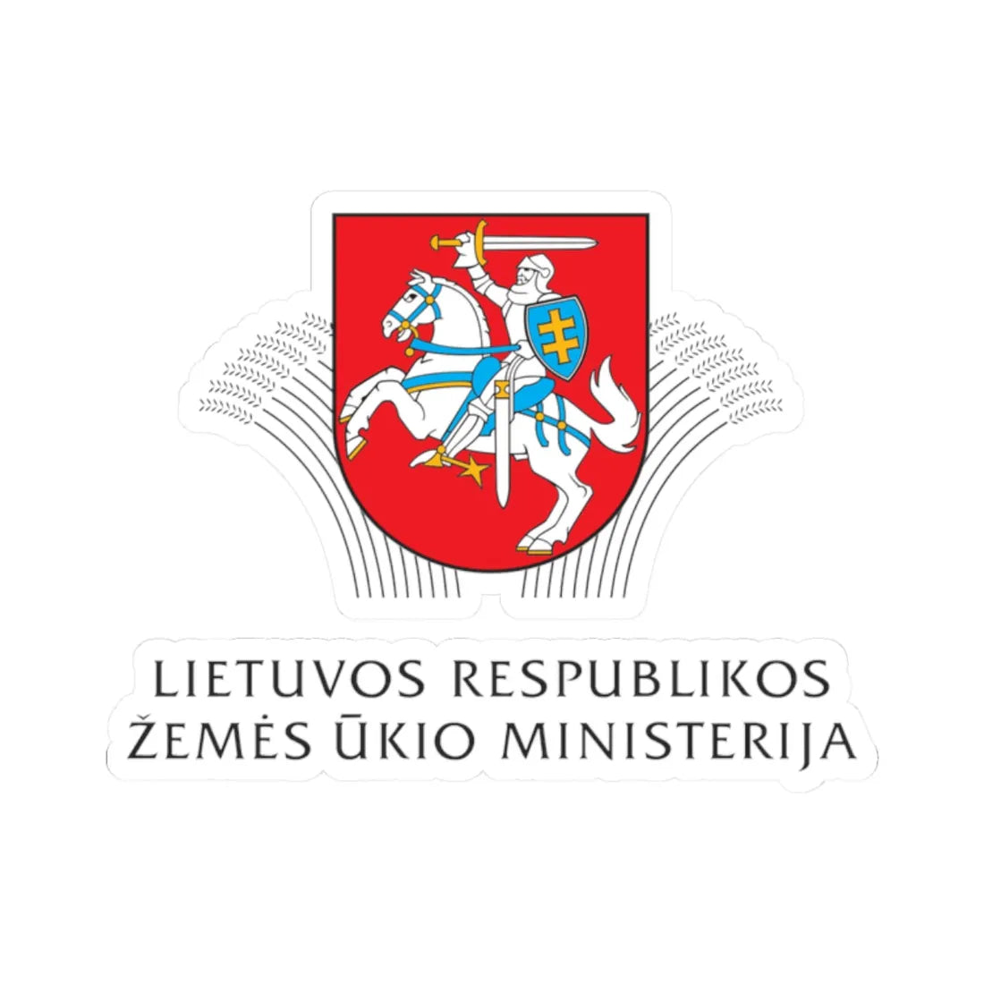 Lietuvos ZUM logo (Belarus) (Coat of Arms) STICKER Vinyl Kiss-Cut Decal 2 Inch White - The Sticker Space