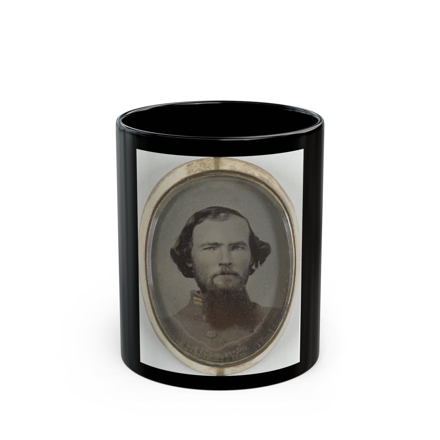 Lieutenant Hiram L. Hendley Of Co. A, 9th Tennessee Cavalry Battalion, In Silver Brooch (U.S. Civil War) Black Coffee Mug-11oz-The Sticker Space