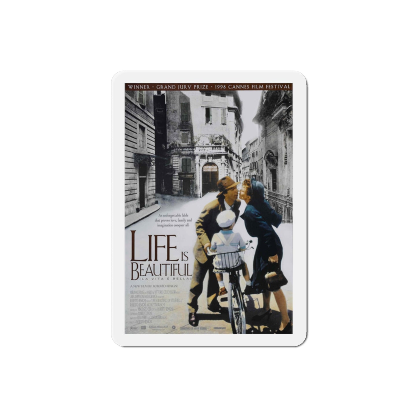 Life is Beautiful 1998 Movie Poster Die-Cut Magnet-2" x 2"-The Sticker Space