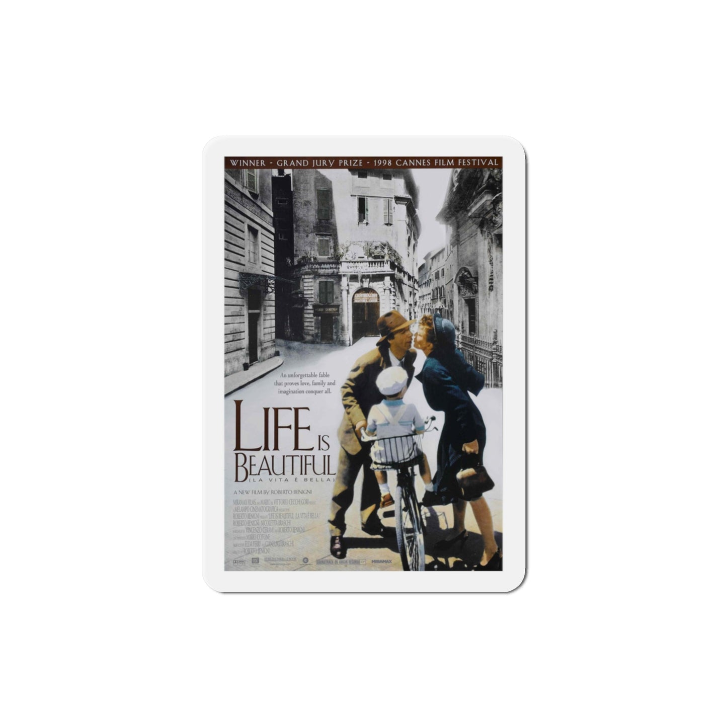 Life is Beautiful 1998 Movie Poster Die-Cut Magnet-3" x 3"-The Sticker Space