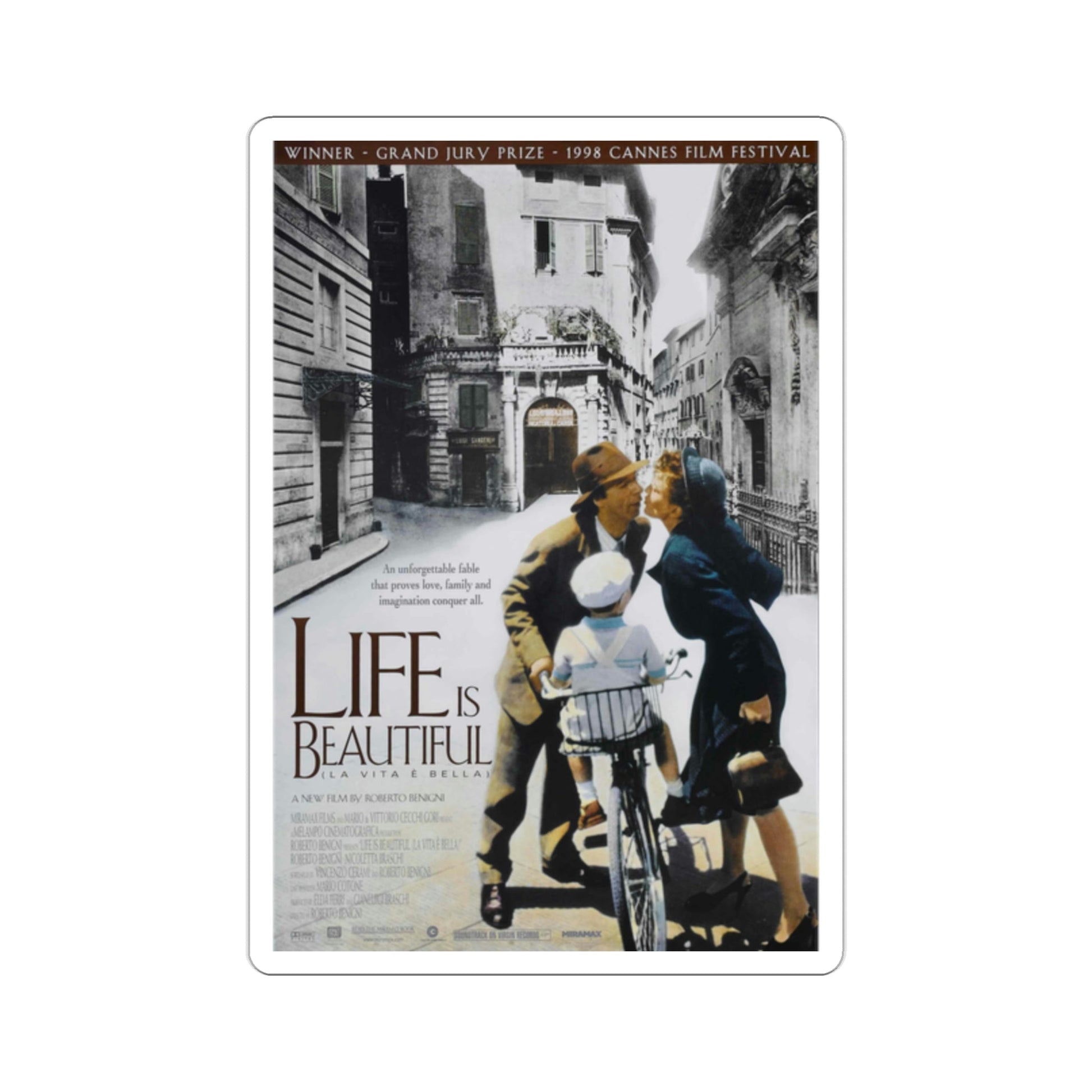 Life is Beautiful 1998 Movie Poster STICKER Vinyl Die-Cut Decal-2 Inch-The Sticker Space