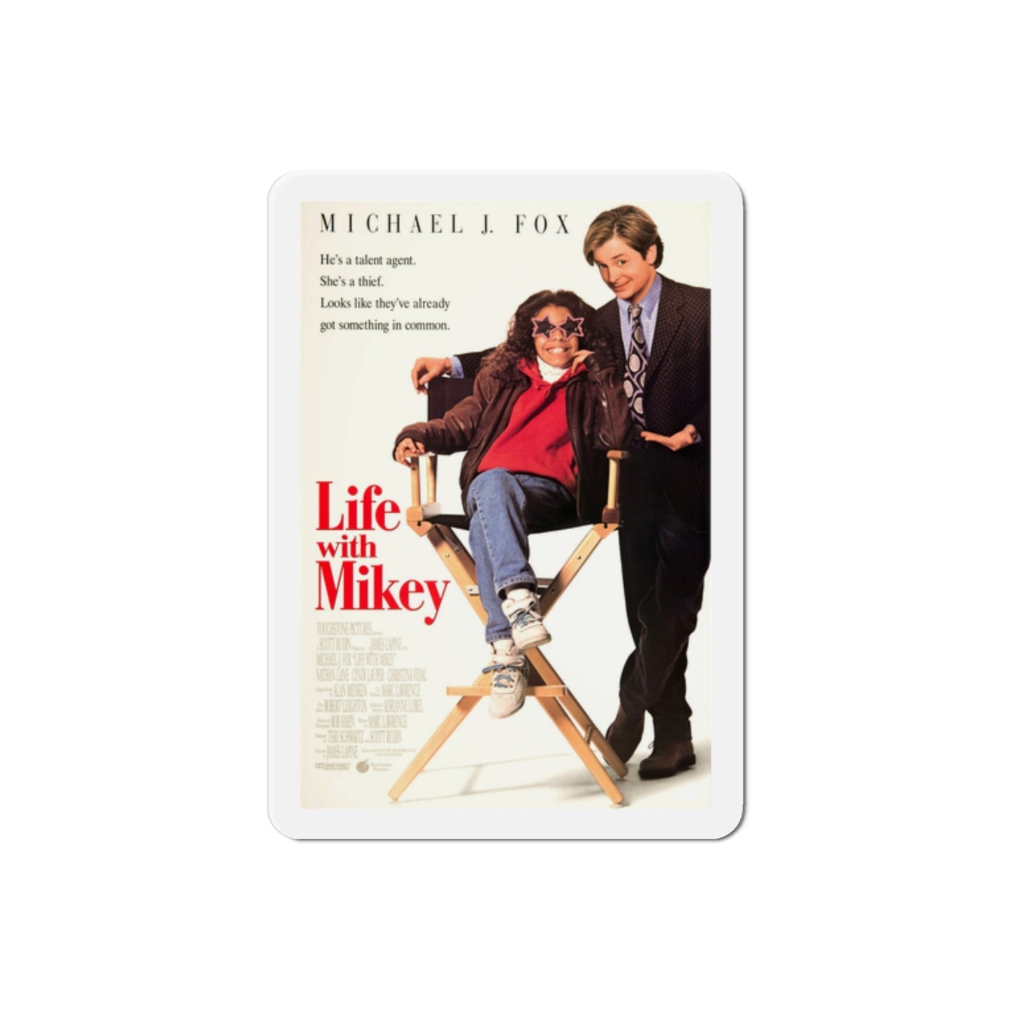 Life With Mikey 1993 Movie Poster Die-Cut Magnet-2" x 2"-The Sticker Space