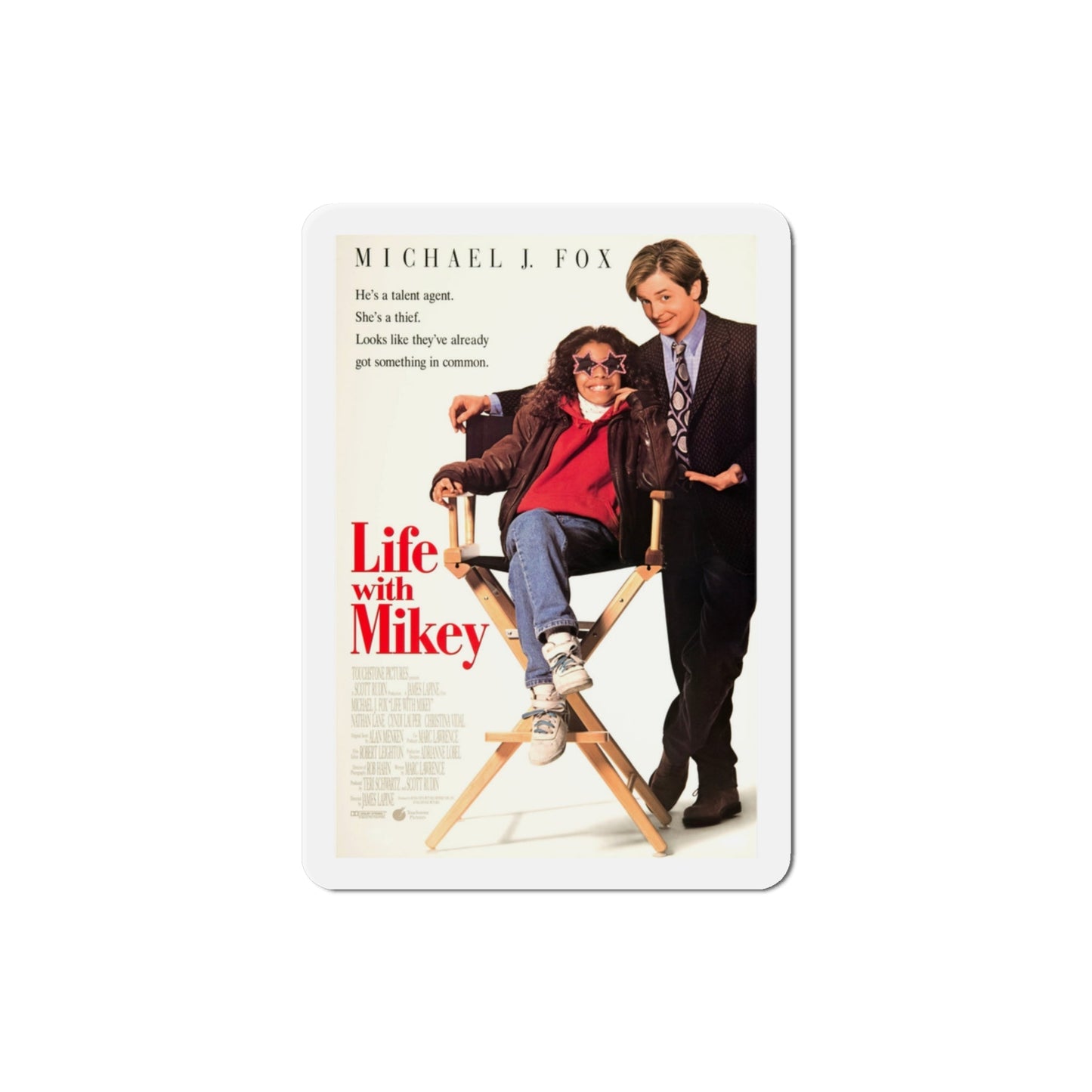 Life With Mikey 1993 Movie Poster Die-Cut Magnet-3" x 3"-The Sticker Space