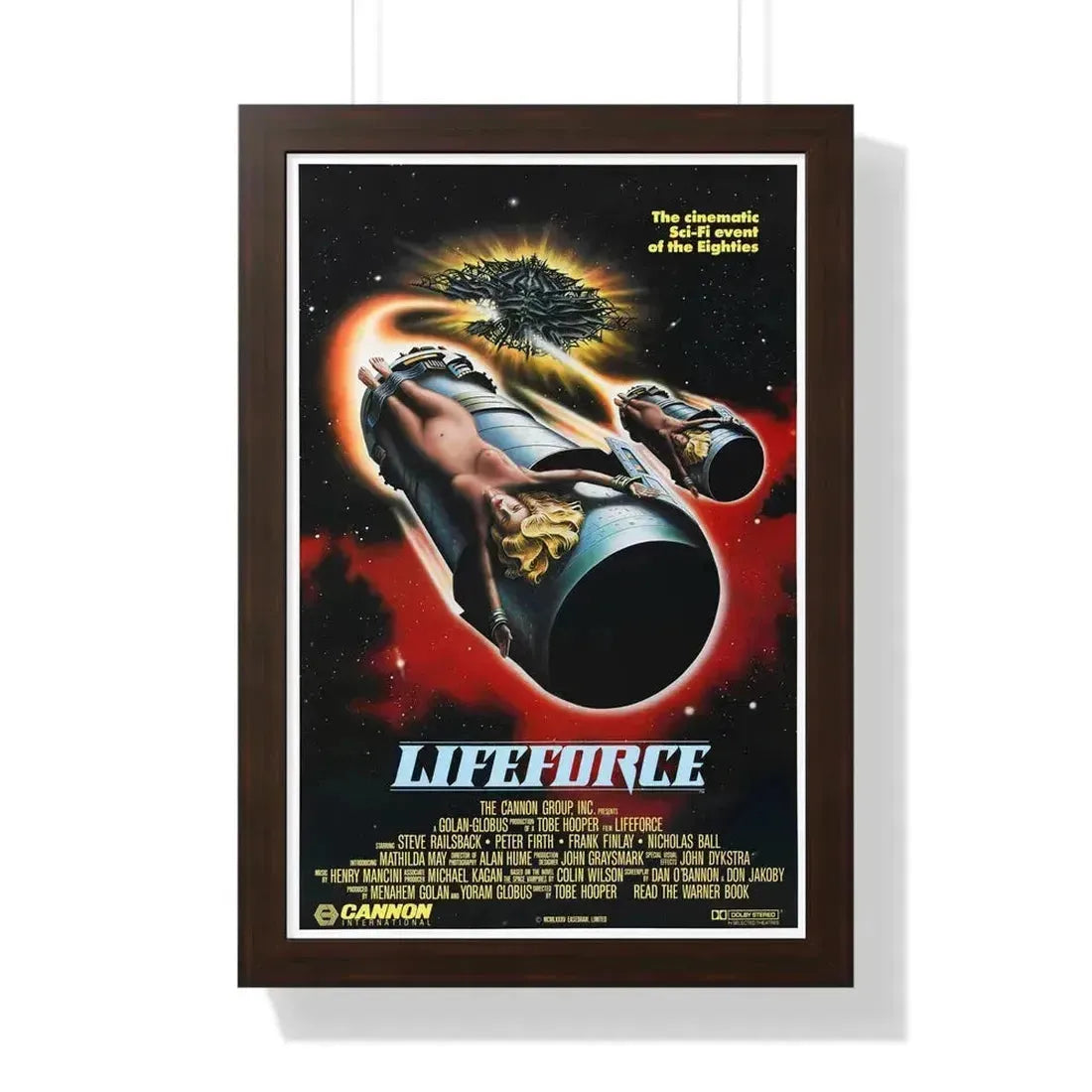 LIFEFORCE 1985 - Framed Movie Poster 16″ x 24″ Walnut - The Sticker Space