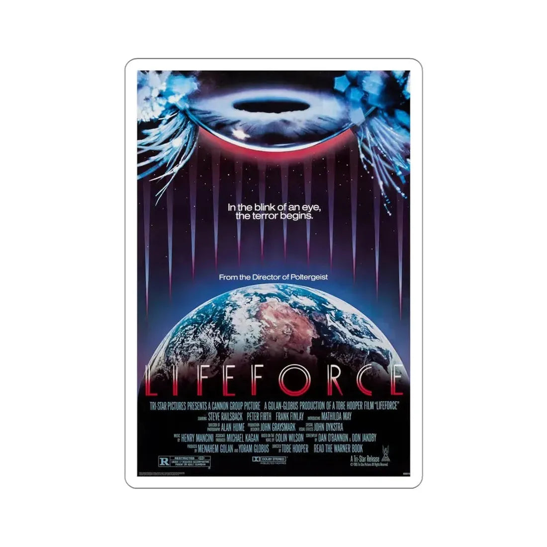 Lifeforce 1985 Movie Poster STICKER Vinyl Die-Cut Decal 4 Inch - The Sticker Space