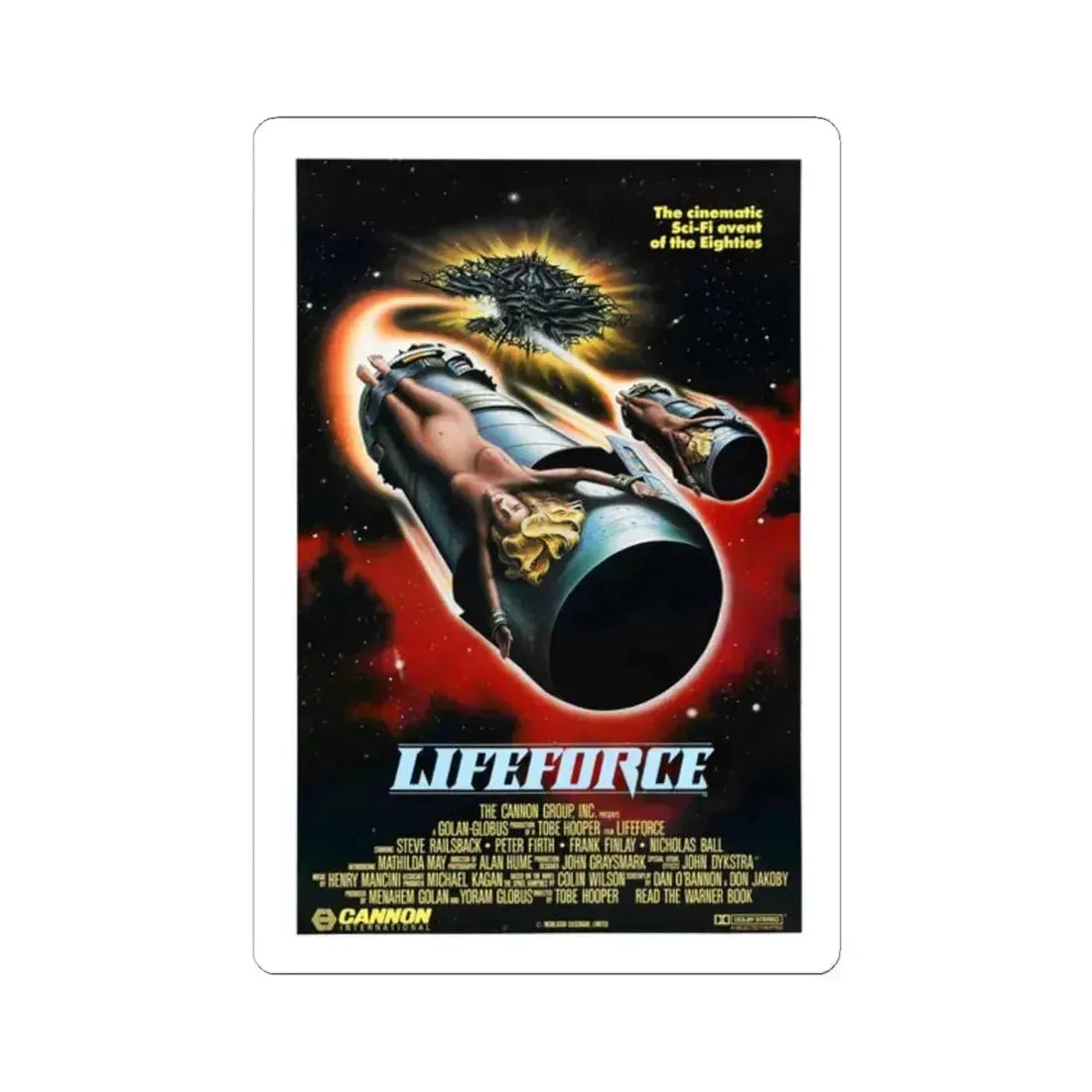 LIFEFORCE 1985 Movie Poster - STICKER Vinyl Kiss-Cut Decal 2 Inch White - The Sticker Space
