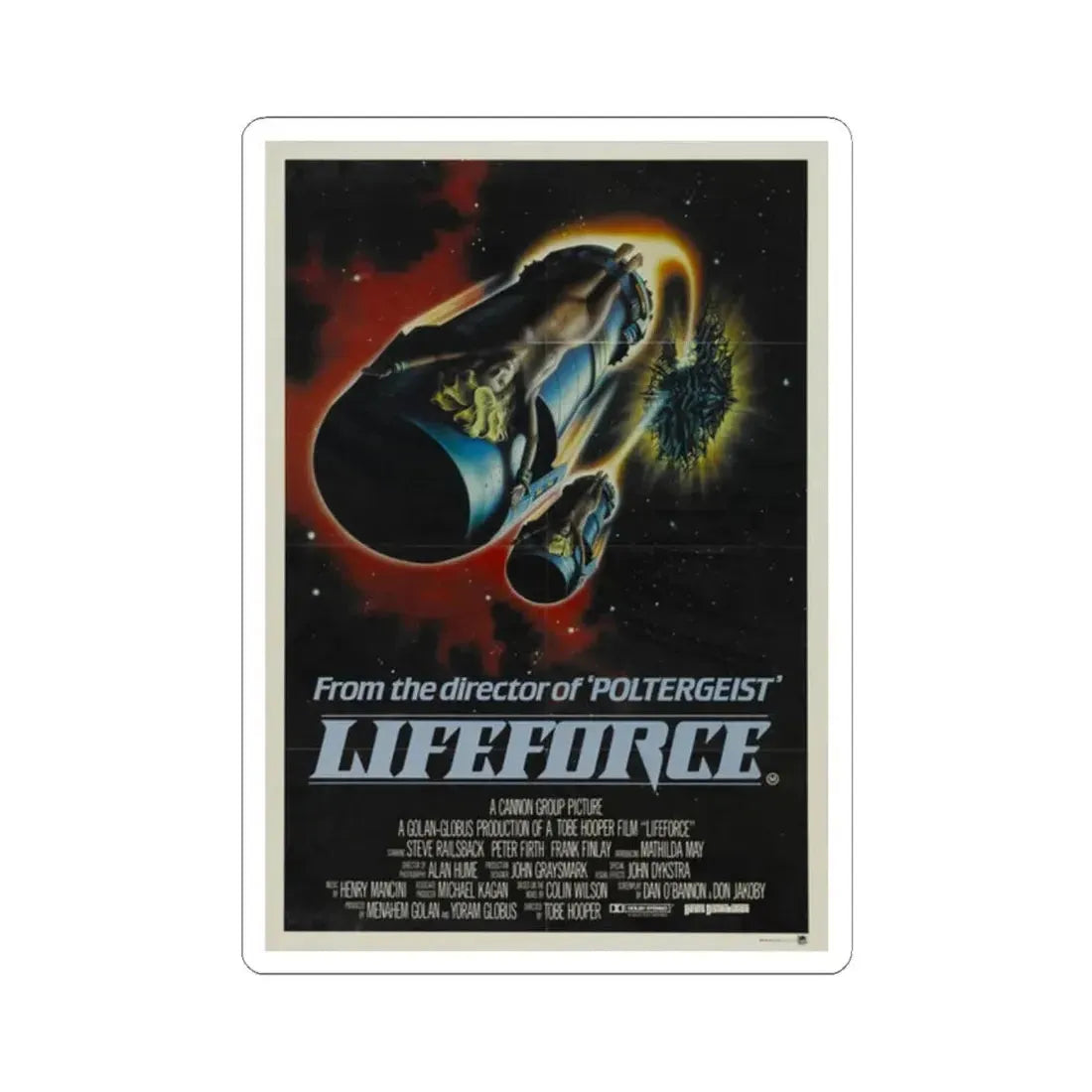 LIFEFORCE (3) 1985 Movie Poster - STICKER Vinyl Kiss-Cut Decal 2 Inch White - The Sticker Space
