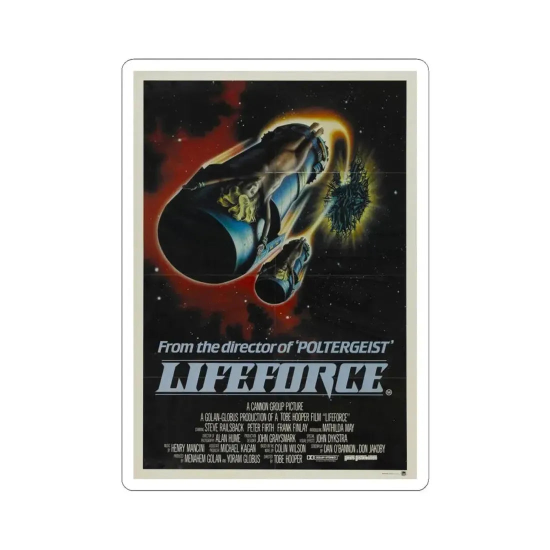 LIFEFORCE (3) 1985 Movie Poster - STICKER Vinyl Kiss-Cut Decal 4 Inch White - The Sticker Space