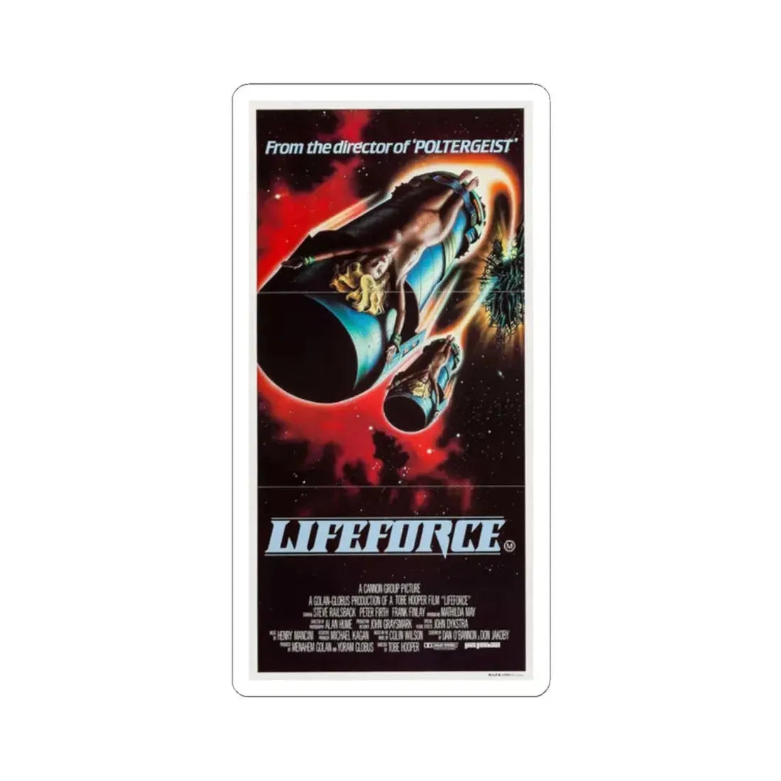 LIFEFORCE (4) 1985 Movie Poster - STICKER Vinyl Kiss-Cut Decal 2 Inch White - The Sticker Space