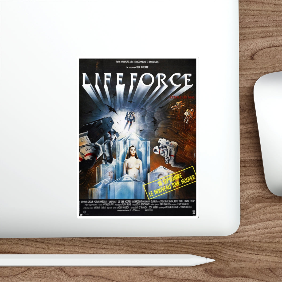 LIFEFORCE (FRENCH) 1985 Movie Poster STICKER Vinyl Die-Cut Decal-The Sticker Space