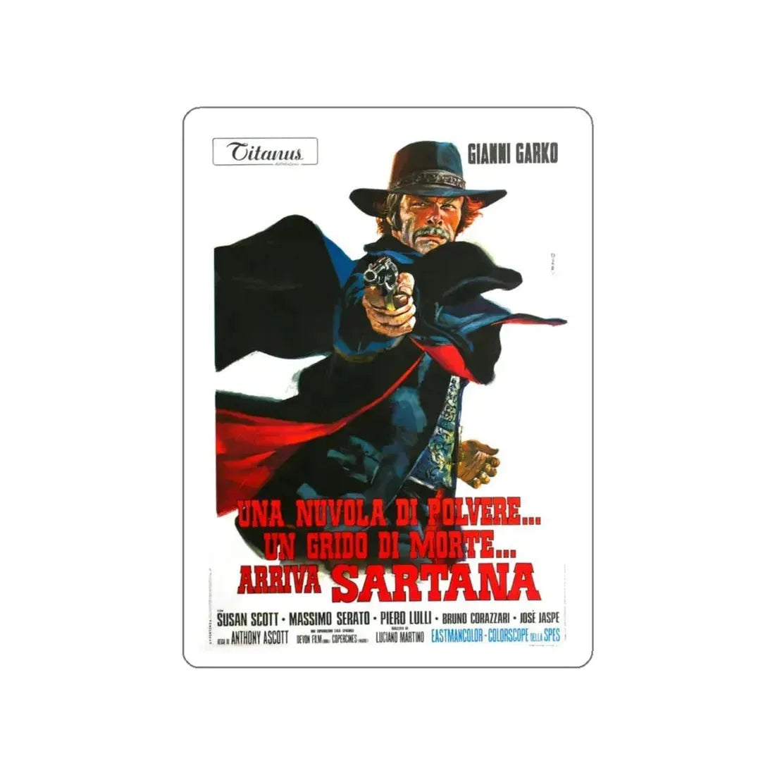 LIGHT THE FUSE... SARTANA IS COMING 1970 Movie Poster STICKER Vinyl Die-Cut Decal 4 Inch - The Sticker Space