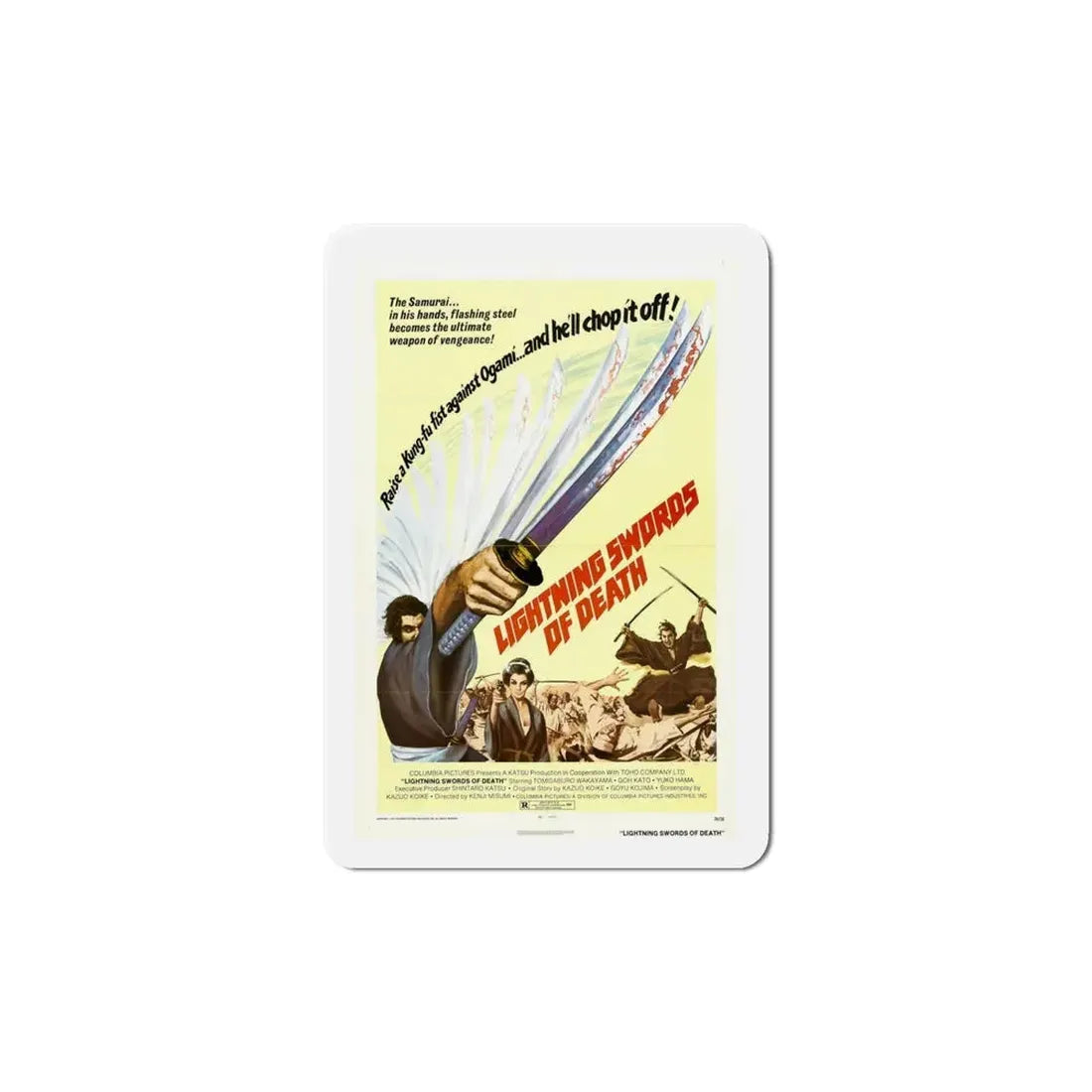 Lightning Swords of Death 1973 Movie Poster Refrigerator Magnet 6 Inch - The Sticker Space