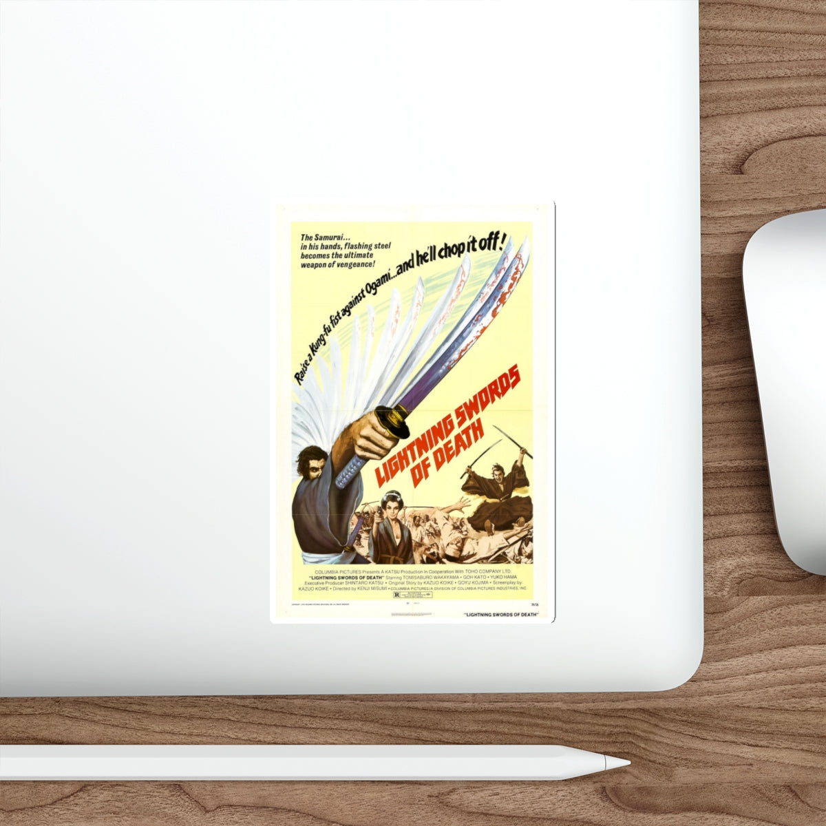 LIGHTNING SWORDS OF DEATH 1974 Movie Poster STICKER Vinyl Die-Cut Decal-The Sticker Space