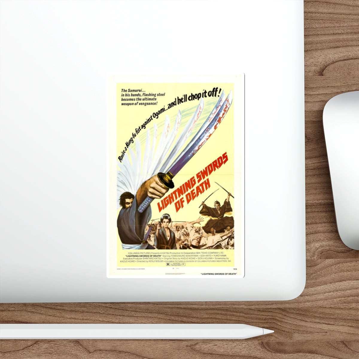 LIGHTNING SWORDS OF DEATH 1974 Movie Poster STICKER Vinyl Die-Cut Decal-The Sticker Space