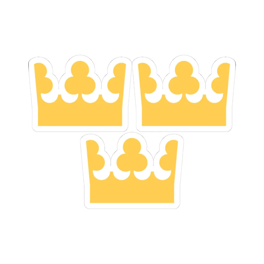 Lilla riksvapnet utan sköld (Sweden) (Coat of Arms) STICKER Vinyl Kiss-Cut Decal 3 Inch White - The Sticker Space