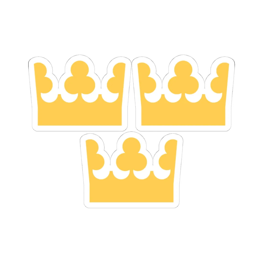 Lilla riksvapnet utan sköld (Sweden) (Coat of Arms) STICKER Vinyl Kiss-Cut Decal 4 Inch White - The Sticker Space