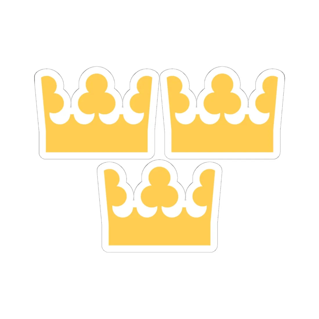 Lilla riksvapnet utan sköld (Sweden) (Coat of Arms) STICKER Vinyl Kiss-Cut Decal 6 Inch White - The Sticker Space