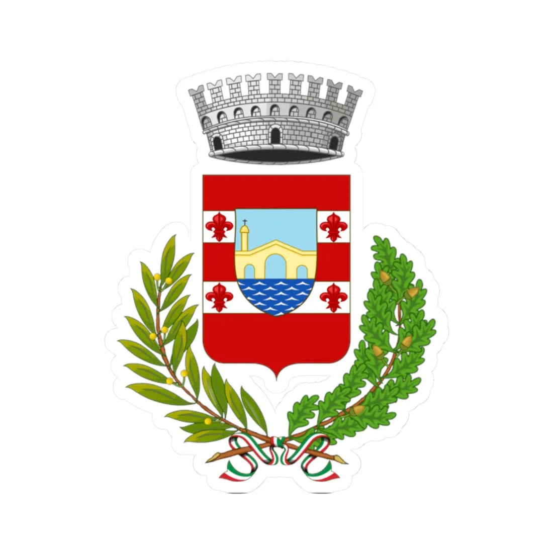 Lillianes-Stemma (Italy) (Coat of Arms) STICKER Vinyl Kiss-Cut Decal 2 Inch White - The Sticker Space