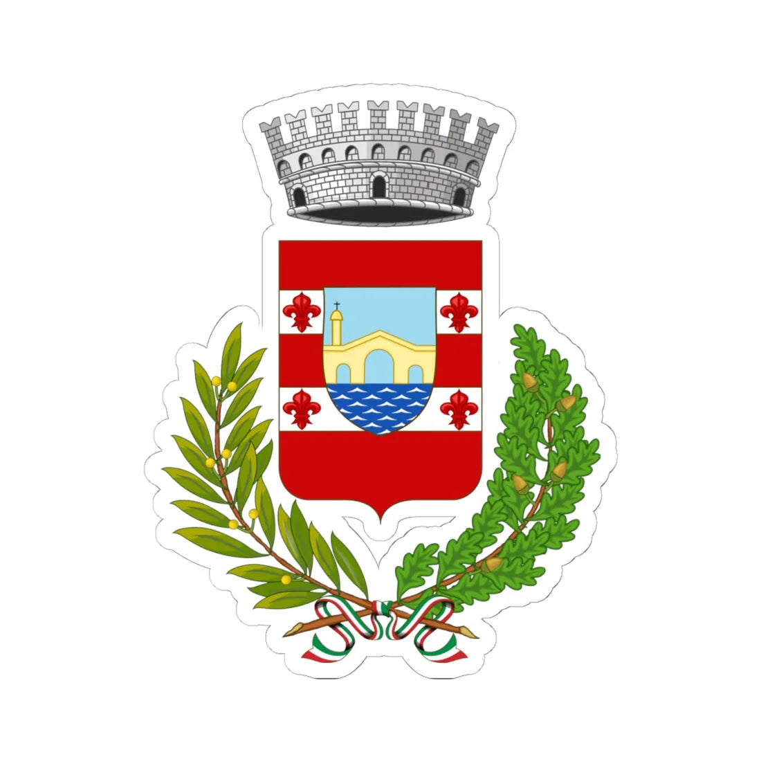 Lillianes-Stemma (Italy) (Coat of Arms) STICKER Vinyl Kiss-Cut Decal 6 Inch White - The Sticker Space