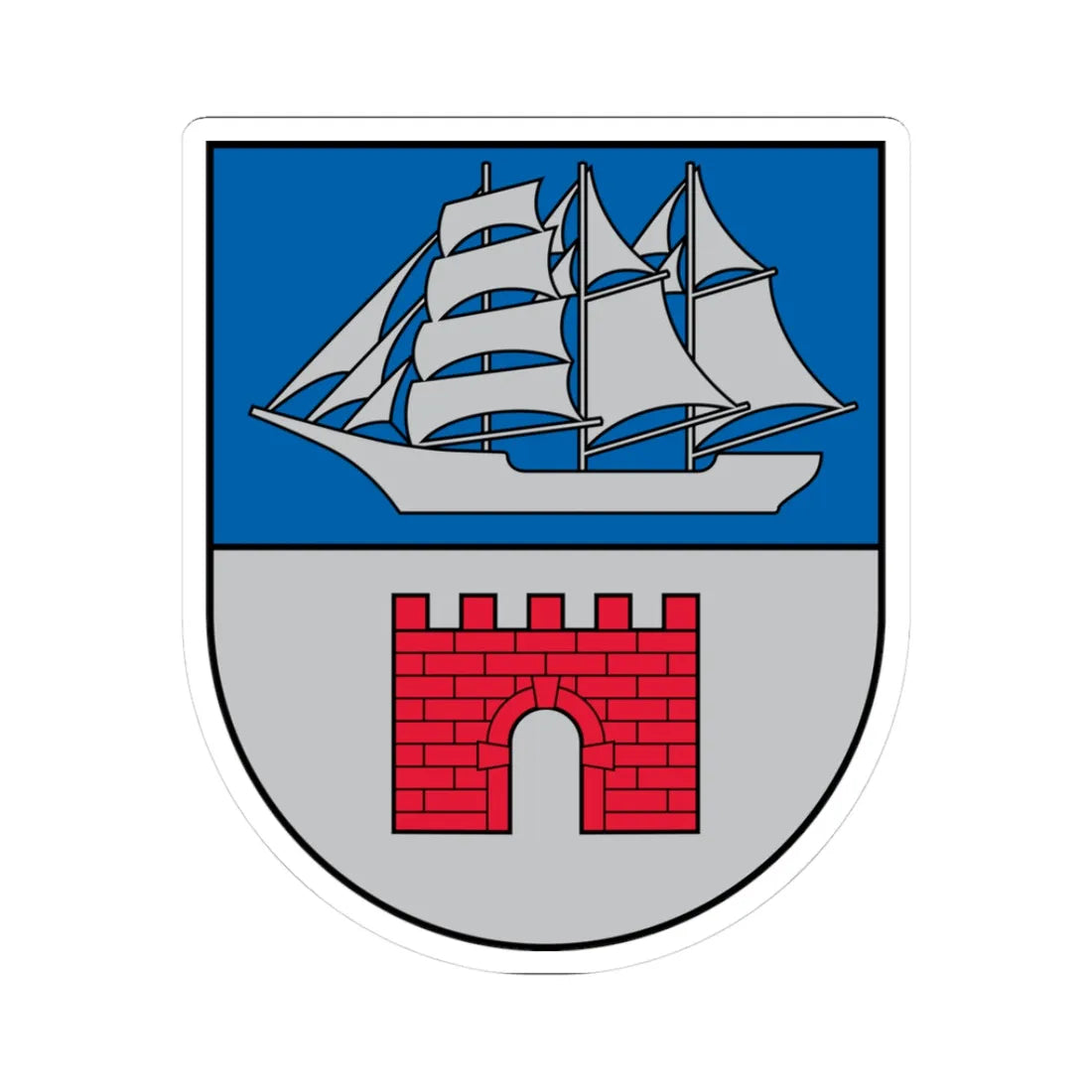 Limbažu novada ģerbonis (Latvia) (Coat of Arms) STICKER Vinyl Kiss-Cut Decal 3 Inch White - The Sticker Space