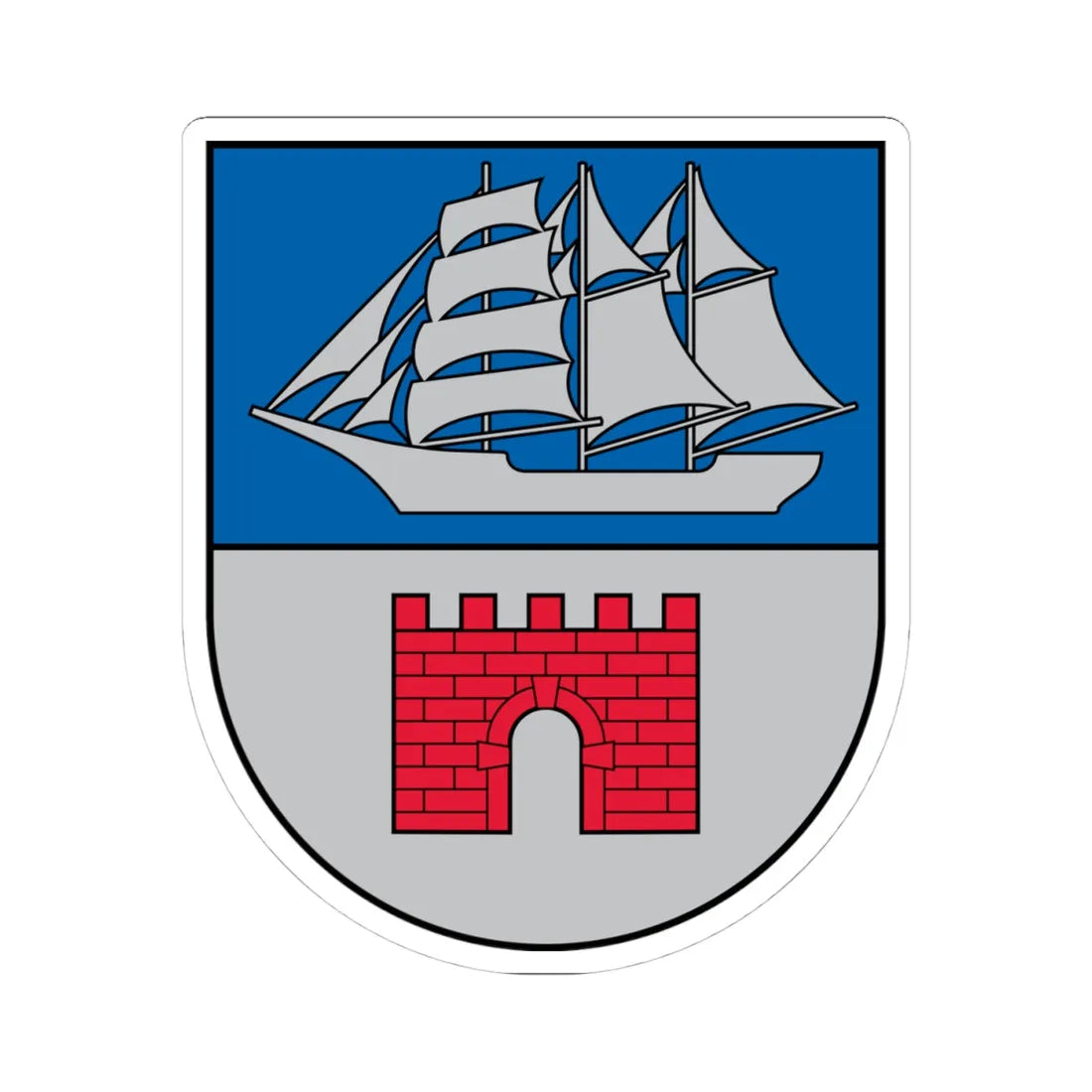 Limbažu novada ģerbonis (Latvia) (Coat of Arms) STICKER Vinyl Kiss-Cut Decal 4 Inch White - The Sticker Space